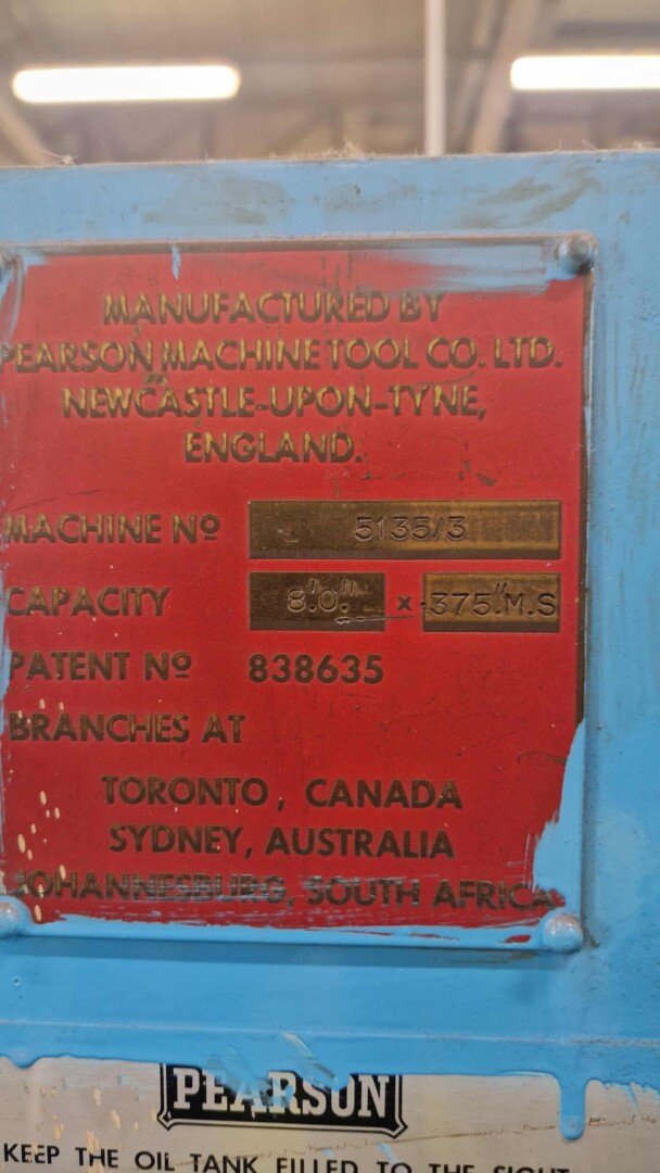 F3688 Pearson 8' x 3/8" Hydraulic Guillotine - Image 3